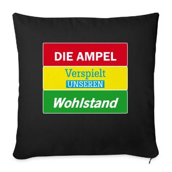 Protest Streik Demo Statement zum Wohlstand - Sofakissenbezug 45 x 45 cm - Schwarz - Vorne