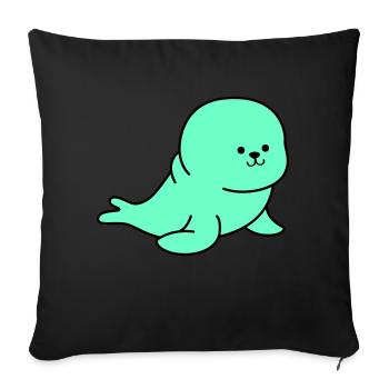 seal - Sofa pillowcase 17,3'' x 17,3'' (45 x 45 cm) - black - Front