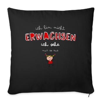 I'm not an adult! I just look like it! - Sofa pillowcase 17,3'' x 17,3'' (45 x 45 cm) - black - Front