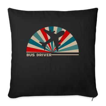 Airplane Bus Driver - Airplane Pilot Travel Travel - Sofa pillowcase 17,3'' x 17,3'' (45 x 45 cm) - black - Front