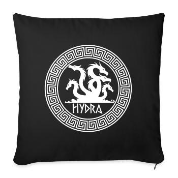 Symbole de l'hydre blanche - Housse de coussin décorative 45 x 45 cm - noir - Devant