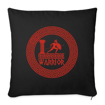 Symbole rouge du guerrier grec - Housse de coussin décorative 45 x 45 cm - noir - Devant