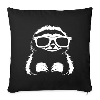 Paresseux Anime Paresseux Manga Paresseux Lunettes de soleil - Housse de coussin décorative 45 x 45 cm - noir - Devant