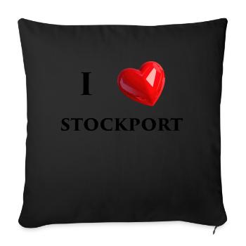I Love Stockport - Black Text - Sofa pillowcase 17,3'' x 17,3'' (45 x 45 cm) - black - Front