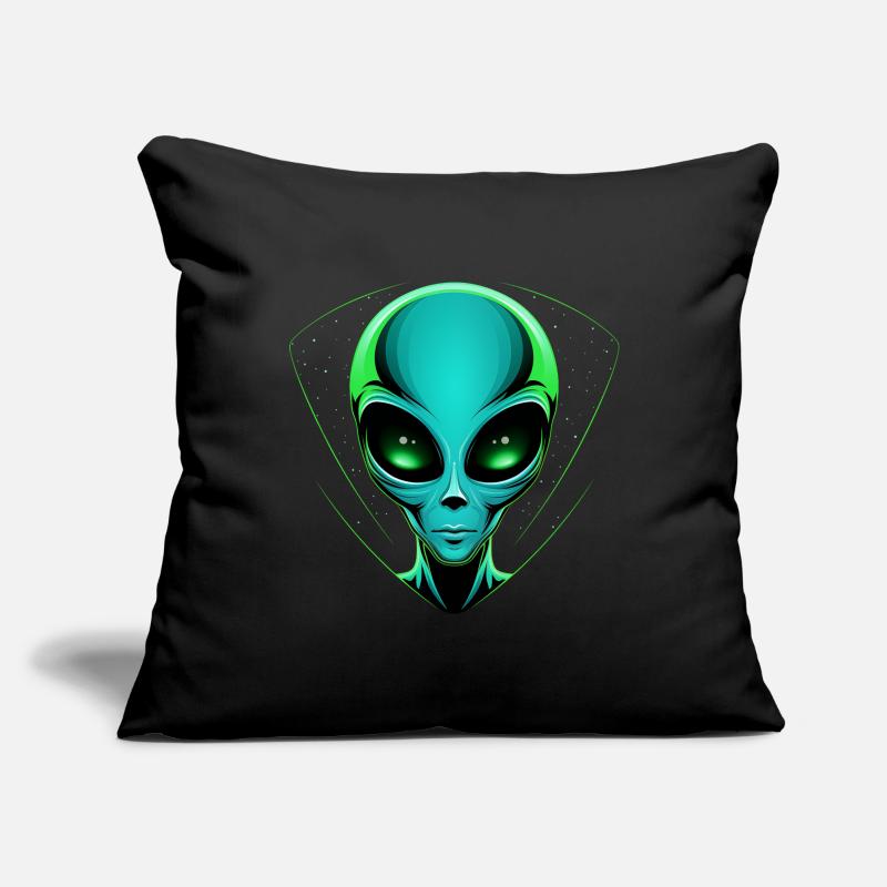Green Alien Head – Alien UFO Outer Space Sofa pillowcase 17,3'' x 17,3'' (45 x 45 cm)