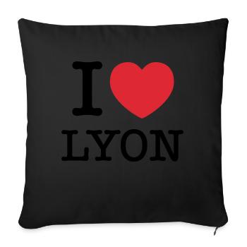 Ich liebe Lyon | Lyon | I Herz Lyon | Frankreich - Sofakissenbezug 45 x 45 cm - Schwarz - Vorne