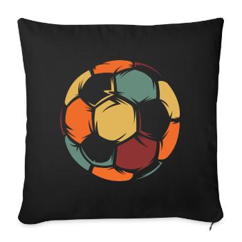 vintage retro soccer ball icon icon logo team - Sofa pillowcase 17,3'' x 17,3'' (45 x 45 cm) - black - Front