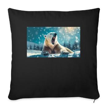 Animaux mignons qui se détendent – ours polaire - Housse de coussin décorative 45 x 45 cm - noir - Devant