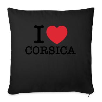 J’aime la Corse | Corse | I Heart Corsica - Housse de coussin décorative 45 x 45 cm - noir - Devant