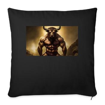 evil Minotaur monster dark horror scary Halloween - Sofa pillowcase 17,3'' x 17,3'' (45 x 45 cm) - black - Front