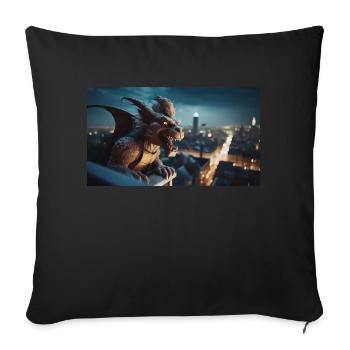 Gargoyle with an evil smile monster dark horror - Sofa pillowcase 17,3'' x 17,3'' (45 x 45 cm) - black - Front