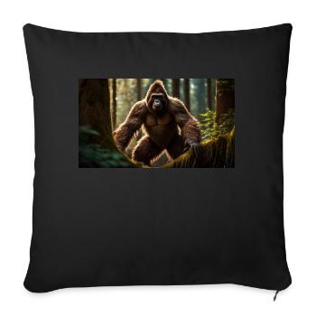 Sasquatch Bigfoot im Waldmonster dunkel - Sofakissenbezug 45 x 45 cm - Schwarz - Vorne