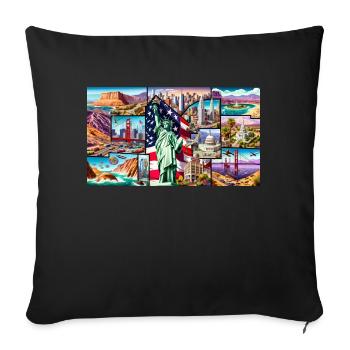 United States - Sofakissenbezug 45 x 45 cm - Schwarz - Vorne