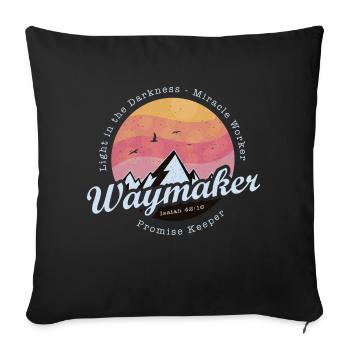 Waymaker Promise Keeper Miracle Worker - Jesus - Sofa pillowcase 17,3'' x 17,3'' (45 x 45 cm) - black - Front