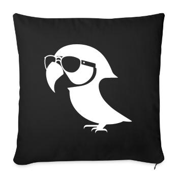 Lustiger Vogel mit Sonnenbrille Cool Bourke's Parak - Sofakissenbezug 45 x 45 cm - Schwarz - Vorne