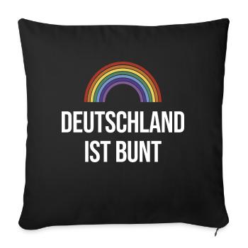 Germany is colorful in rainbow colors - Sofa pillowcase 17,3'' x 17,3'' (45 x 45 cm) - black - Front