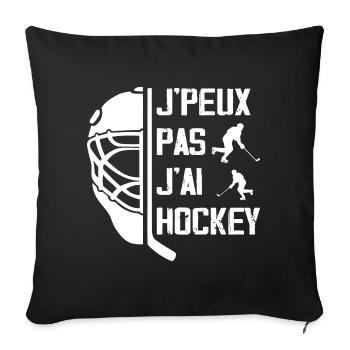 Ich kann keine Hockey-Geschenkidee haben - Sofakissenbezug 45 x 45 cm - Schwarz - Vorne