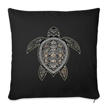 Tortue symbole maori II - Housse de coussin décorative 45 x 45 cm - noir - Devant