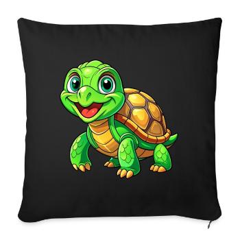 Mega Cute Turtle - Sofa pillowcase 17,3'' x 17,3'' (45 x 45 cm) - black - Front