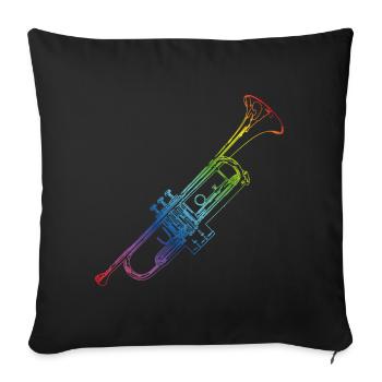 Trumpet - Sofa pillowcase 17,3'' x 17,3'' (45 x 45 cm) - black - Front