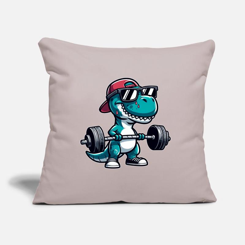 T-Rex Workout Dino Strength Training Sofa pillowcase 17,3'' x 17,3'' (45 x 45 cm)