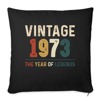 51 Jahre alter Jahrgang 1973 Geschenke zum 51. Geburtstag - Sofakissenbezug 45 x 45 cm - Schwarz - Vorne