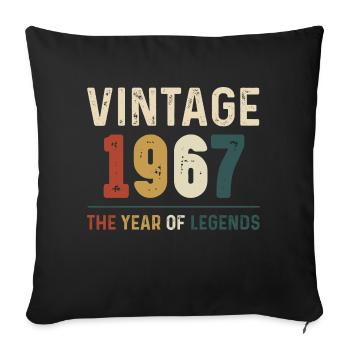 57 Years Old Vintage 1967 57th Birthday Gifts - Sofa pillowcase 17,3'' x 17,3'' (45 x 45 cm) - black - Front