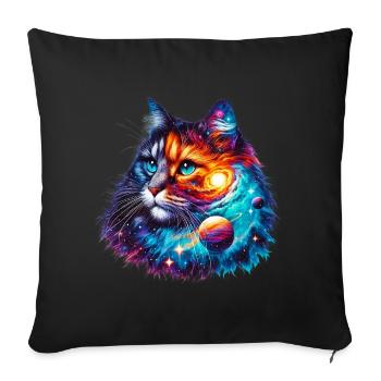 Cat - Sofa pillowcase 17,3'' x 17,3'' (45 x 45 cm) - black - Front