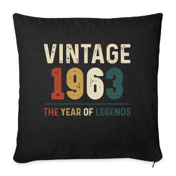 61 Years Old Vintage 1963 61th Birthday Gifts - Sofa pillowcase 17,3'' x 17,3'' (45 x 45 cm) - black - Front