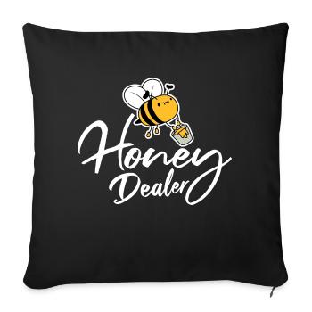 Marchand de miel marchand de miel abeilles mignonnes apiculteur citation - Housse de coussin décorative 45 x 45 cm - noir - Devant