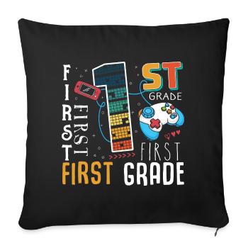 Écolier de jeu de 1ère année - Housse de coussin décorative 45 x 45 cm - noir - Devant