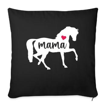 Cheval maman fête des mères chemise maman amant cadeau mignon - Housse de coussin décorative 45 x 45 cm - noir - Devant
