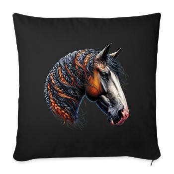 Horse - Sofa pillowcase 17,3'' x 17,3'' (45 x 45 cm) - black - Front
