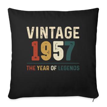 67 Years Old Vintage 1957 67th Birthday Gifts For - Sofa pillowcase 17,3'' x 17,3'' (45 x 45 cm) - black - Front
