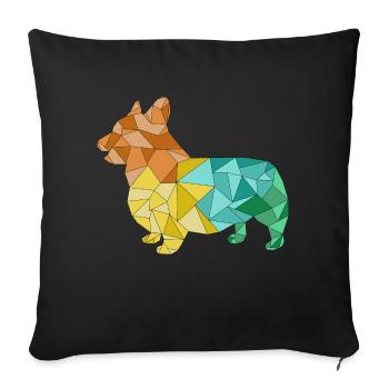 CORGI geometric colorful - Sofa pillowcase 17,3'' x 17,3'' (45 x 45 cm) - black - Front