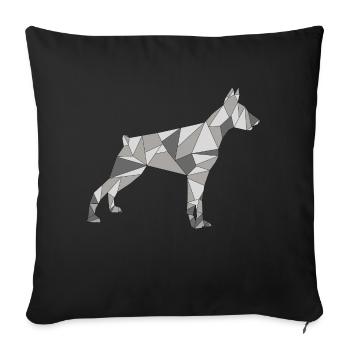 GEOMETRIC DOBERMAN - Sofa pillowcase 17,3'' x 17,3'' (45 x 45 cm) - black - Front
