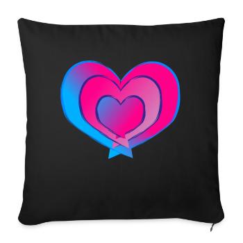 Liebe ist bunt - Sofakissenbezug 45 x 45 cm - Schwarz - Vorne