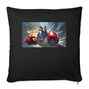 Jeu de mots expression ambiguë Taubenschlag pigeonnier - Housse de coussin décorative 45 x 45 cm - noir - Devant