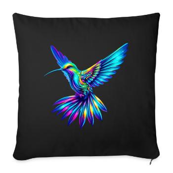 Hummingbird - Sofa pillowcase 17,3'' x 17,3'' (45 x 45 cm) - black - Front