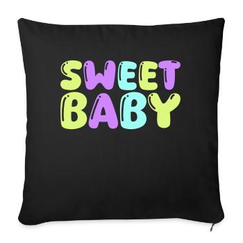doux bébé - Housse de coussin décorative 45 x 45 cm - noir - Devant