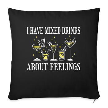 Mixed feelings and exquisite drinks - Sofa pillowcase 17,3'' x 17,3'' (45 x 45 cm) - black - Front