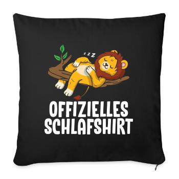 Chemise de nuit officielle Lion - Housse de coussin décorative 45 x 45 cm - noir - Devant
