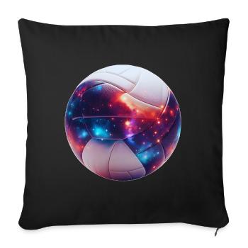 Volley-ball Volley-ball de plage Été - Housse de coussin décorative 45 x 45 cm - noir - Devant