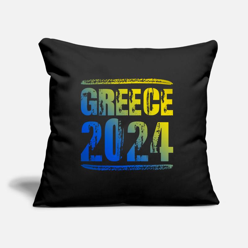 Grèce 2024 Vacances colorées Housse de coussin décorative 45 x 45 cm