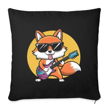 Panda Playing Guitar Gift - Sofa pillowcase 17,3'' x 17,3'' (45 x 45 cm) - black - Front