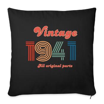 Vintage 1941 all original parts - Housse de coussin décorative 45 x 45 cm - noir - Devant