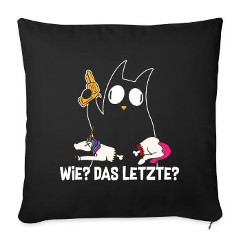 Comment le dernier chat mange les chats licornes - Housse de coussin décorative 45 x 45 cm - noir - Devant