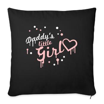 La petite fille de papa La fille de papa laisse tomber un graffiti - Housse de coussin décorative 45 x 45 cm - noir - Devant