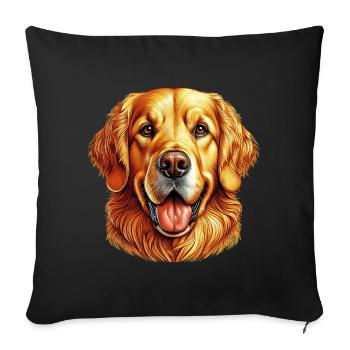 Golden Retriever Labrador Dog - Sofa pillowcase 17,3'' x 17,3'' (45 x 45 cm) - black - Front