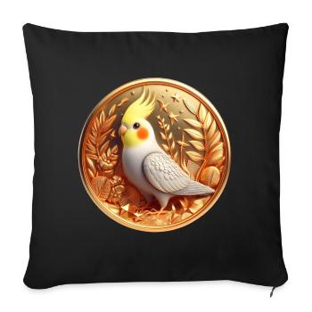 Medaille (01) - Sofakissenbezug 45 x 45 cm - Schwarz - Vorne